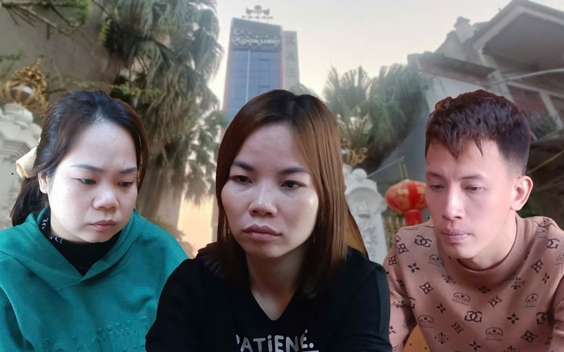Các đối tượng Dương Thị Thảo (trái), Hoàng Thị Ngọc (giữa) và Dương Đình Kiên. (Ảnh: Phụ nữ Việt Nam)