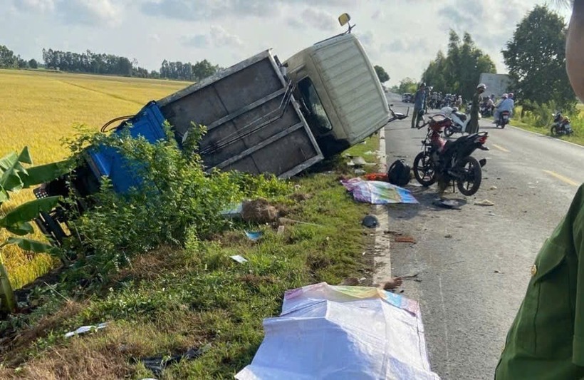 Hiện trường vụ tai nạn thương tâm. Ảnh: Pháp luật TP.HCM