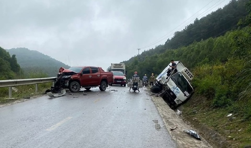 Hiện trường xảy ra vụ tai nạn. Ảnh: Báo Xây dựng.