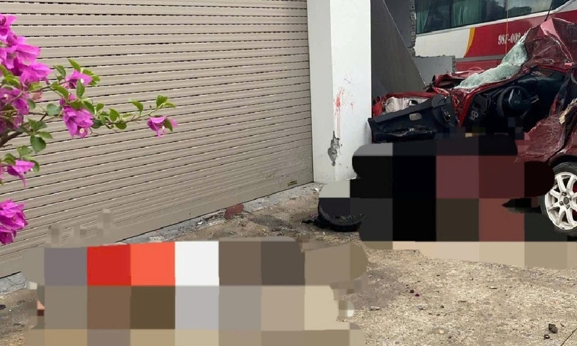 Hiện trường xảy ra vụ tai nạn. Ảnh: Báo Bắc Giang.