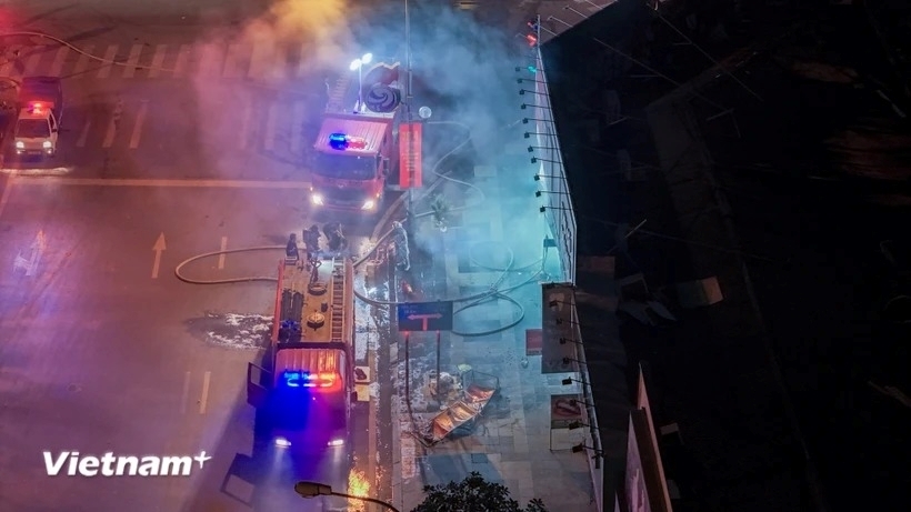 Hiện trường vụ hỏa hoạn. Ảnh: VietnamPlus