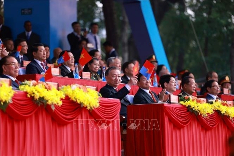 Tổng Bí thư Tô Lâm và các đại biểu dự buổi lễ.