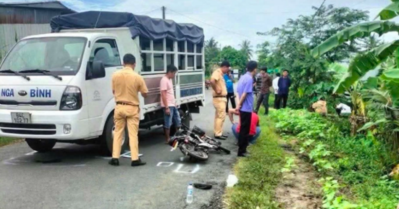 Hiện trường vụ tại nạn giao thông dẫn đến học sinh 14 tuổi tử vong. (Ảnh: HD)
