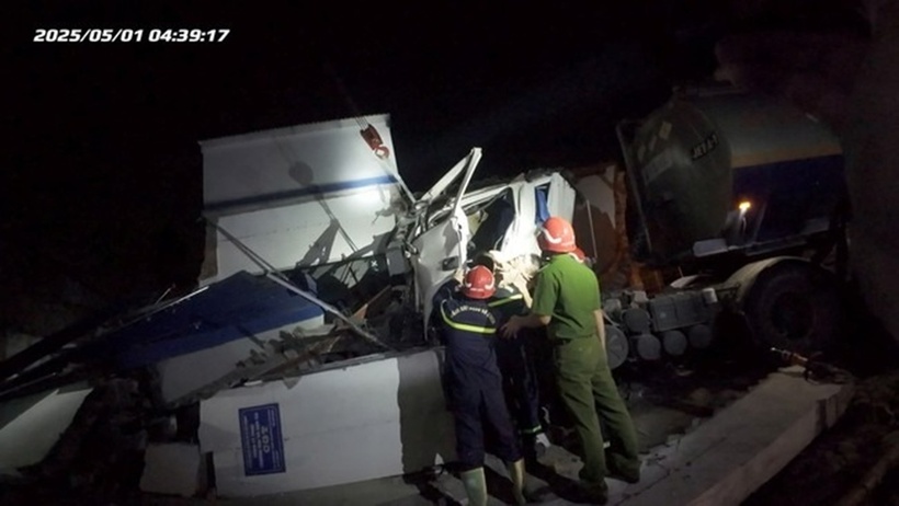 Hiện trường xảy ra vụ tai nạn. Ảnh: Báo Xây dựng.