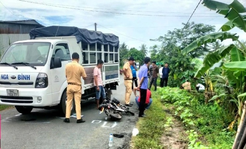 Hiện trường vụ tai nạn vào xảy ra ngày 4/9/2024 làm nữ sinh tử vong. Ảnh: PLO