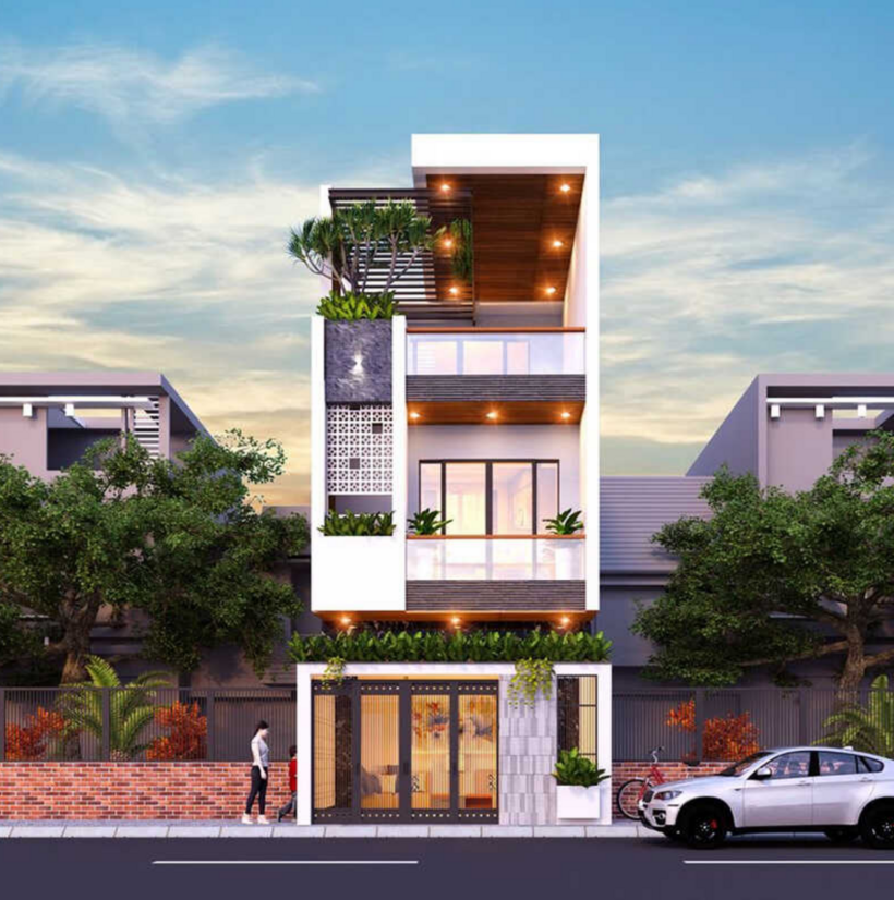 Thiết kế nhà phố theo phong cách hiện đại, tối giản vừa mang đến công trình theo kịp xu hướng, vừa đáp ứng tốt tiêu chí về ngân sách, giá thành vừa phải, không quá cao.