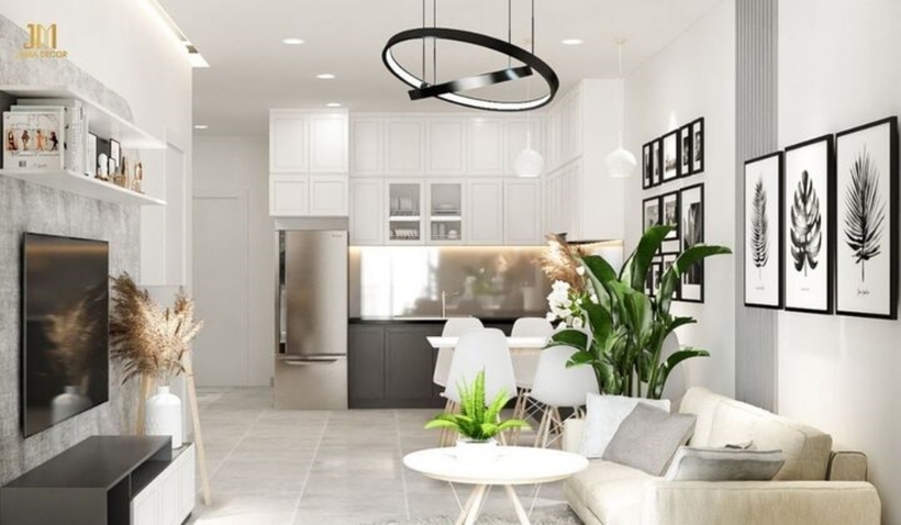 Sử dụng cây xanh để trang trí, giúp mang lại cảm giác tươi mát và gần gũi với thiên nhiên.