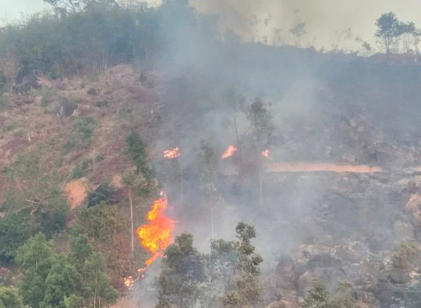 Đám cháy đã lan rộng với diện tích khoảng 5-6 ha. (Ảnh: Báo Gia Lai)