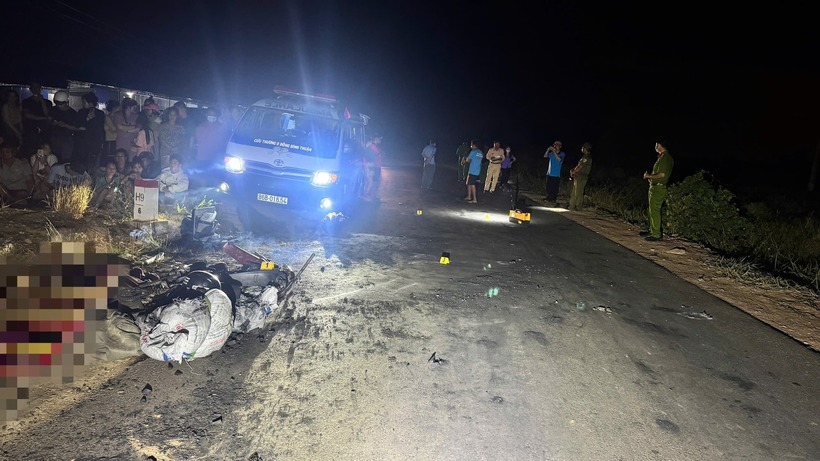 Hiện trường xảy ra vụ tai nạn. Ảnh: Báo Bình Thuận.