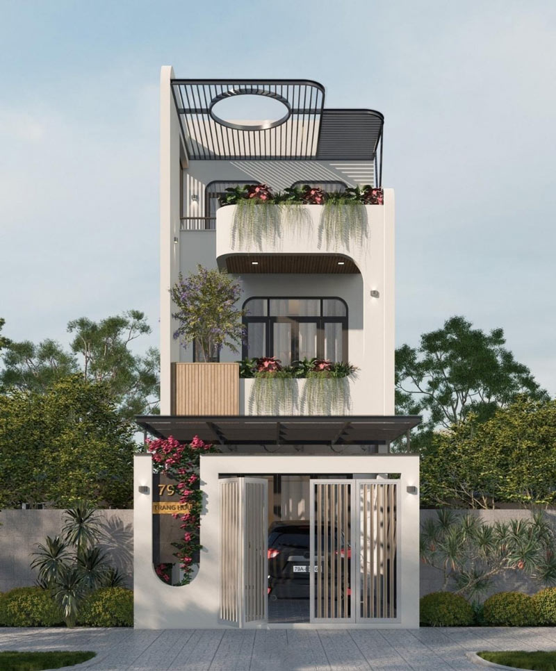 Mẫu nhà phố 1 trệt 1 lầu 1 tum - 2