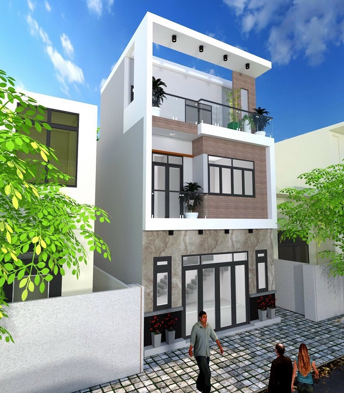 Mẫu nhà phố 1 trệt 1 lầu 1 tum đang trở thành xu hướng được nhiều người lựa chọn.