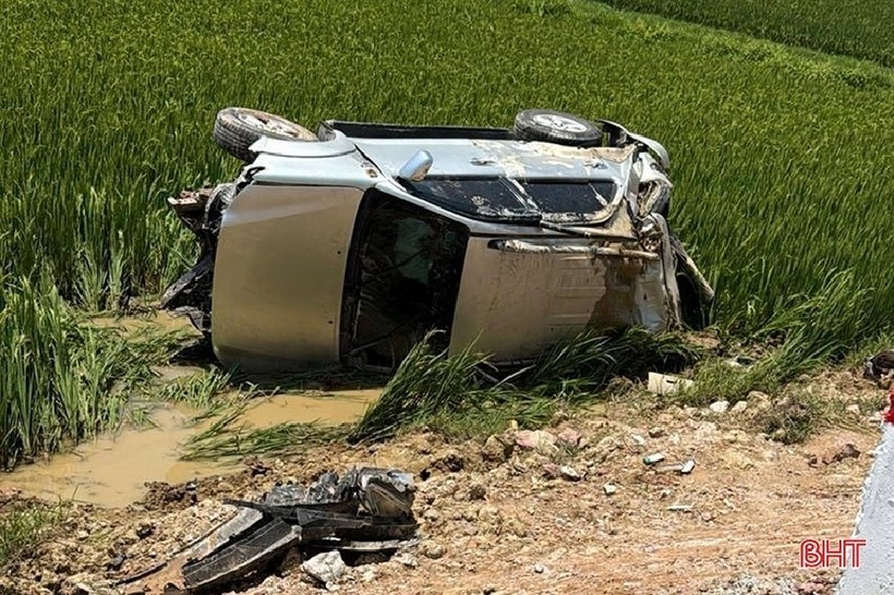 Hiện trường xảy ra vụ tai nạn. Ảnh: Báo Hà Tĩnh.