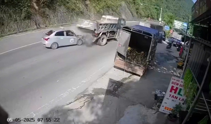 Hiện trường xảy ra vụ tai nạn. Ảnh: Báo Xây dựng.