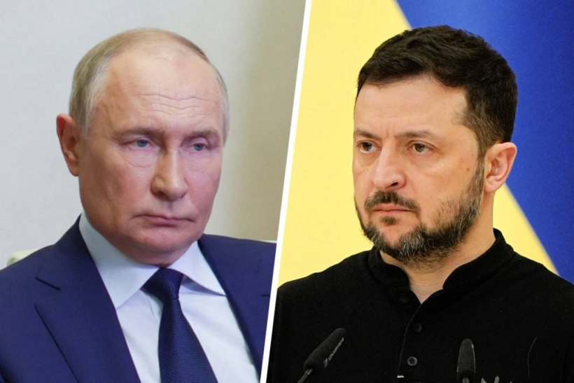 Tổng thống Nga Vladimir Putin và Tổng thống Ukraine Volodymyr Zelensky. Ảnh: Getty