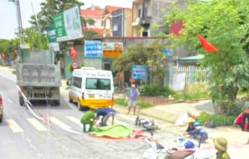 Hiện trường xảy ra vụ tai nạn. Ảnh: Báo Người lao động.