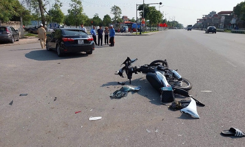 Hiện trường xảy ra vụ tai nạn. Ảnh: Báo Bắc Giang.