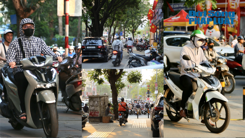 Chỉ hơn 1 tiếng trong giờ cao điểm chiều, lực lượng CSGT đã phát hiện và xử lý hàng loạt các phương tiện vi phạm. Trong đó là nổi cộm là các trường hợp vi phạm lỗi điều khiển phương tiện đi trên vỉa hè. Đây là lỗi vi phạm đã được tăng nặng nhiều lần từ khi áp dụng Nghị định 168