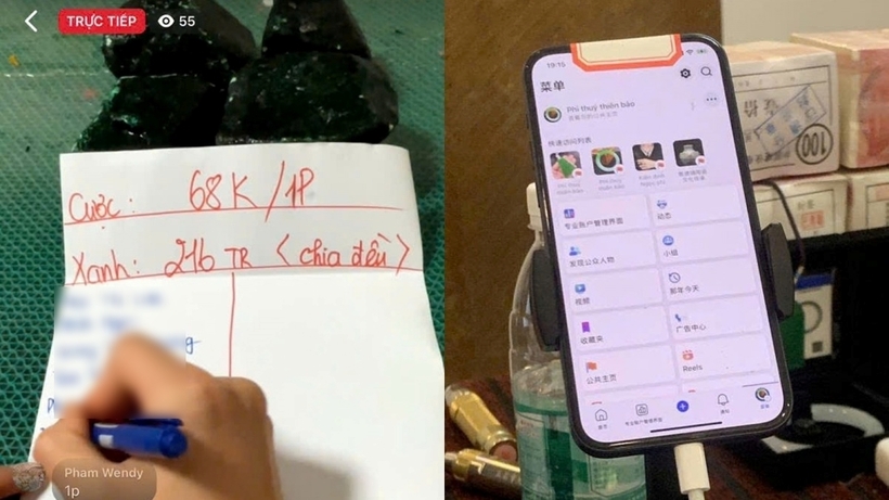 Các đối tượng lừa đảo trực tuyến dưới hình thức lôi kéo cá cược "Cắt đá tìm ngọc". Ảnh: VOV