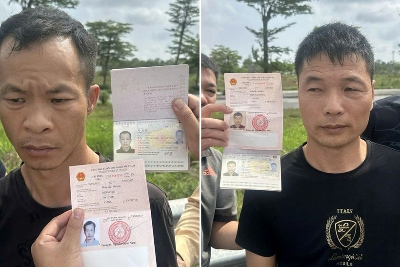 Hai nghi phạm bị bắt giữ. (Ảnh: Công an Quảng Ninh)