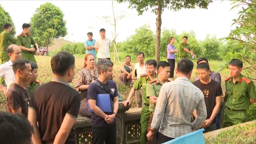 Công an tỉnh Thanh Hóa dựng lại hiện trường vụ việc sau khi bắt giữ được 2 nghi phạm
