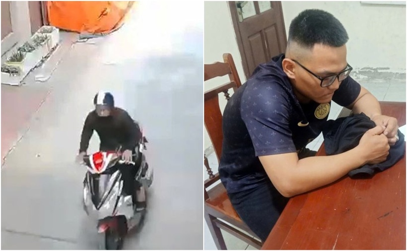 Nam thanh niên gây ra vụ cướp giật trong thôn Ngọc Nha Hạ. (Ảnh: Tuổi trẻ)