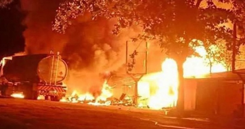 Hiện trường vụ nổ. Ảnh: Khmer Times