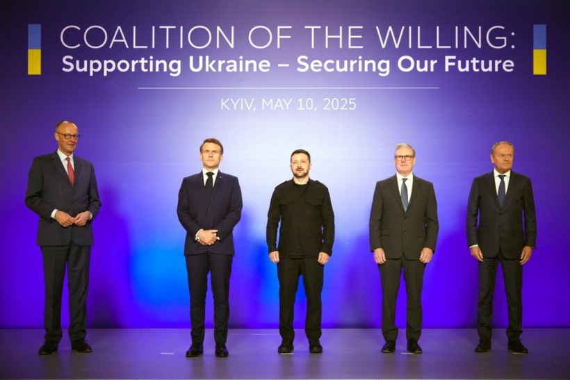 Các nhà lãnh đạo Anh, Pháp, Đức, Ba Lan và Ukraine tại Kiev ngày 10/5. Ảnh: President.gov.ua