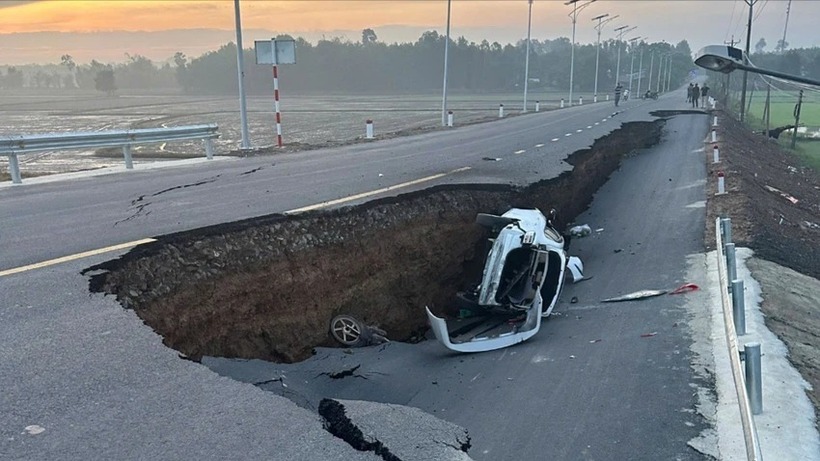 Hiện trường xảy ra vụ tai nạn. Ảnh: PLO.