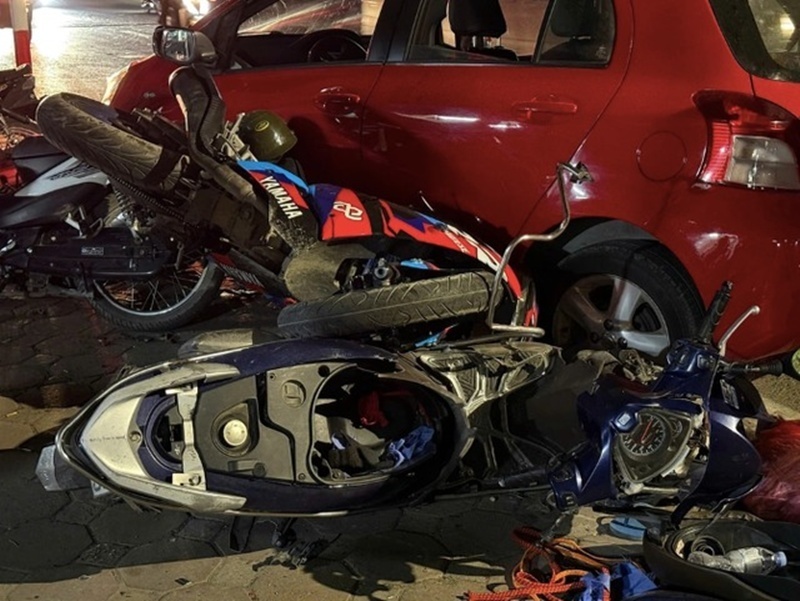 Hiện trường vụ tai nạn. Ảnh: Báo Người lao động.