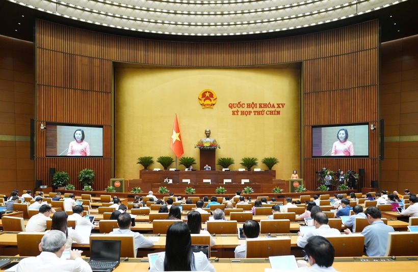 Quang cảnh Kỳ họp thứ 9, Quốc hội Khóa XV sáng 12/5. (Ảnh: Media Quốc hội)