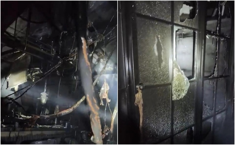 Hệ thống điện, kính vỡ vụn sau đám cháy. (Ảnh: PC07)