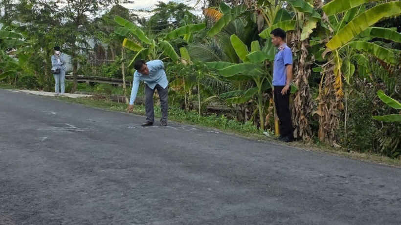 Vị trí xảy ra tai nạn khiến nữ sinh 14 tuổi tử vong. (Ảnh: Dân Việt)