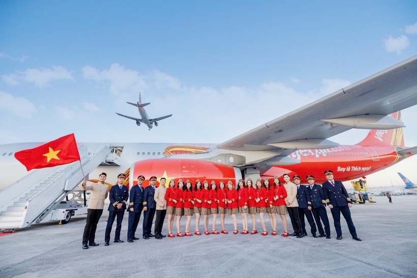 Tàu bay Vietjet tại sân bay Miami, Florida, Hoa Kỳ (ảnh: T.L)