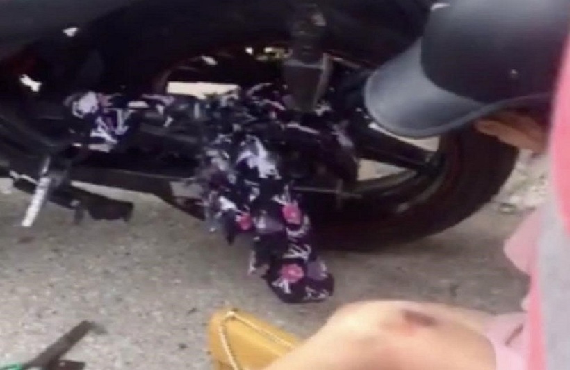 Hình ảnh một số vụ TNGT liên quan đến áo chống nắng cuốn vào bánh xe. Ảnh minh họa