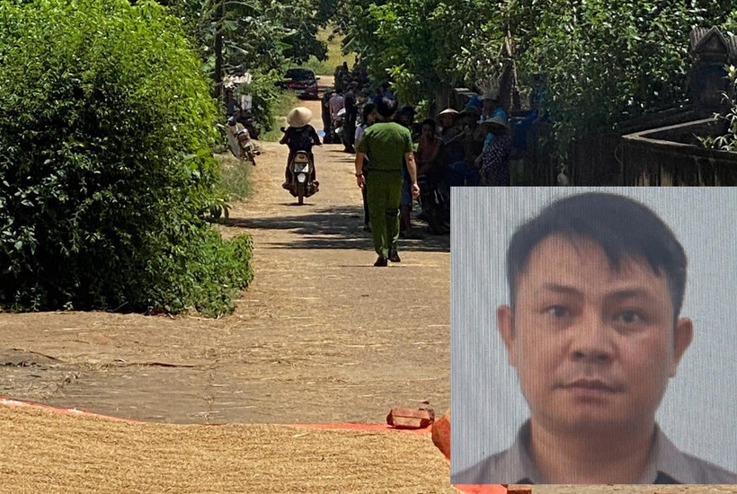 Hiện trường vụ án và chân dung nghi phạm V.T.H (ảnh nhỏ). Ảnh: Công an Quảng Trị