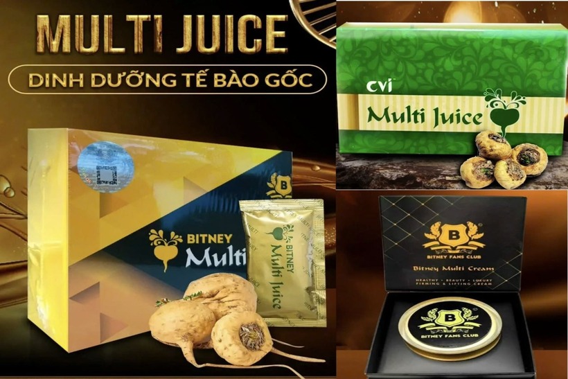 Sản phẩm Bitney Multi Juice có chứa chất chất cấm trong sản xuất thực phẩm, chỉ được sử dụng khi có chỉ định của bác sĩ. Ảnh: Trang thông tin điện tử công an tỉnh Phú Thọ