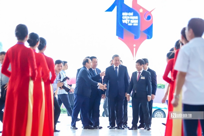 Tổng Bí thư Tô Lâm tới dự Lễ Kỷ niệm 100 năm Ngày Báo chí Cách mạng Việt Nam.