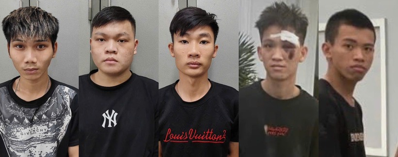 Các đối tượng bị công an tạm giữ. Ảnh: Công an TP Hà Nội.