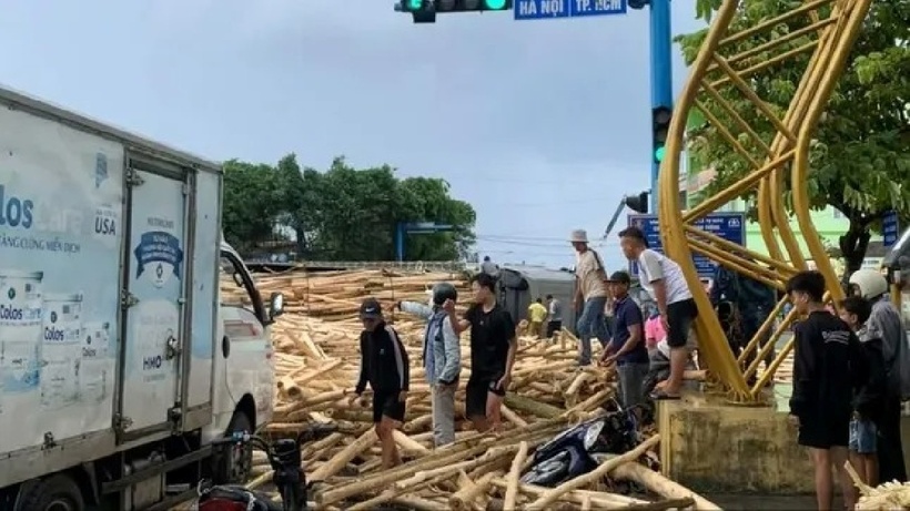 Hiện trường xảy ra vụ tai nạn. Ảnh: Báo Tiền phong.
