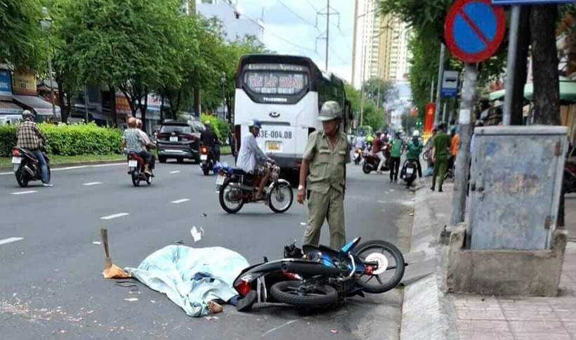 Hiện trường xảy ra vụ tai nạn giao thông. Ảnh: Báo Xây dựng.