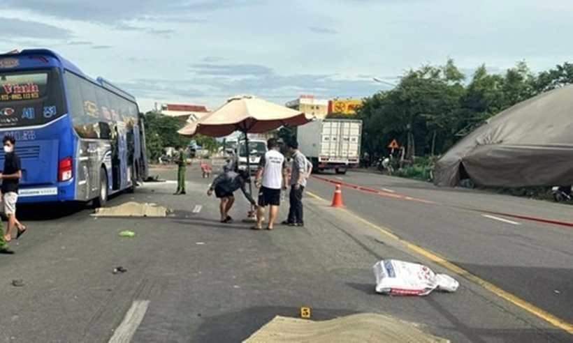 Hiện trường xảy ra vụ tai nạn giao thông. Ảnh: Báo Công an TP.HCM.