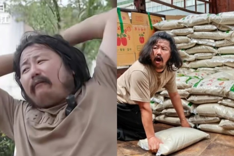 Anh Hu Lei (Trung Quốc), người được biết đến với biệt danh "gã khổng lồ quỳ gối", đã trở thành biểu tượng của lòng nhân ái ở Trung Quốc. Ảnh: SCMP.