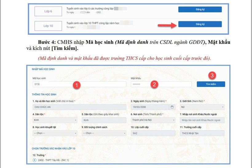 Hướng dẫn cách xác nhận nhập học vào lớp 10 Hà Nội 2025 trực tuyến và trực tiếp chuẩn nhất - 3