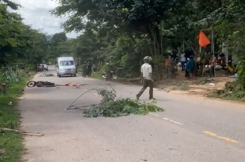 Hiện trường vụ tai nạn. Ảnh: Báo Lao động.