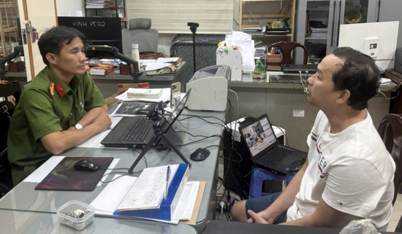 Nghi phạm Trần Thanh Hải tại cơ quan công an. Ảnh: VTC News.
