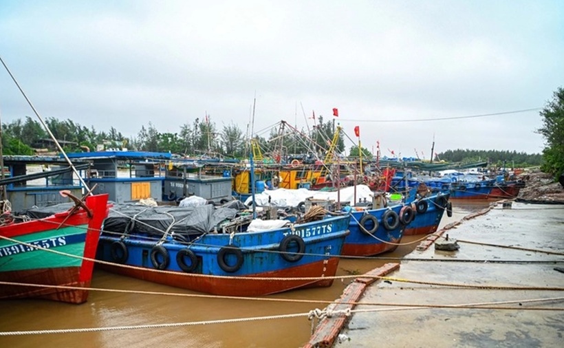 Chợ hải sản Cửa Lân (Hưng Yên) sáng nay vắng hoe do lệnh cấm biển từ trước đó.