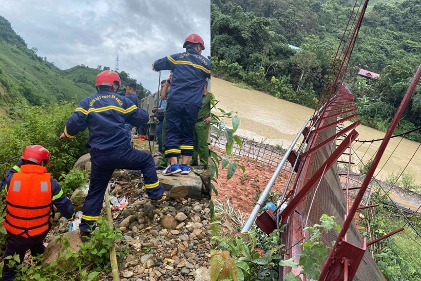 Hiện trường vụ đứt cầu treo
