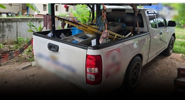 Chiếc xe bán tải trong vụ tai nạn. Ảnh: Matichon