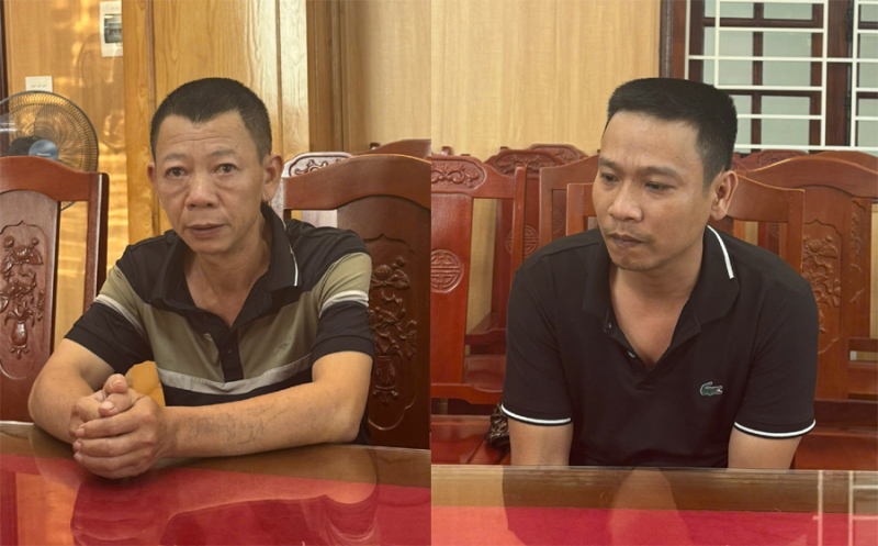 Đối tượng Bùi Thanh Quế (trái) và Đỗ Văn Hưng. Ảnh: CAND