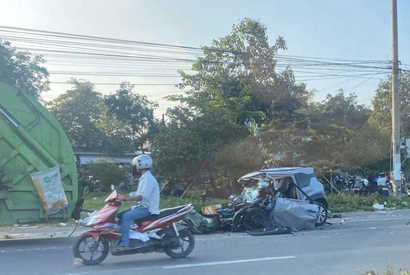 HIện trường vụ tai nạn. Ảnh: Báo Công an Nhân dân.